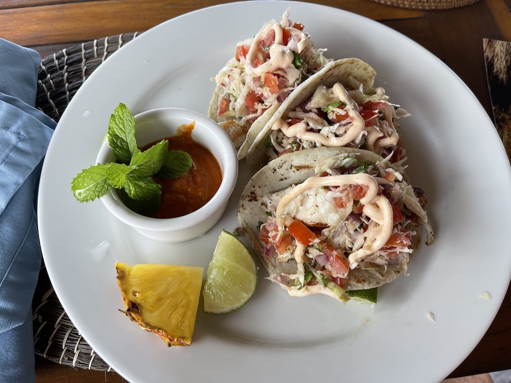 Fish tacos in Belize